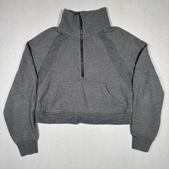 Lululemon Scuba Oversized Funnel Neck Half Zip Women’s XS/Small Gray Cropped - Picture 2 of 11